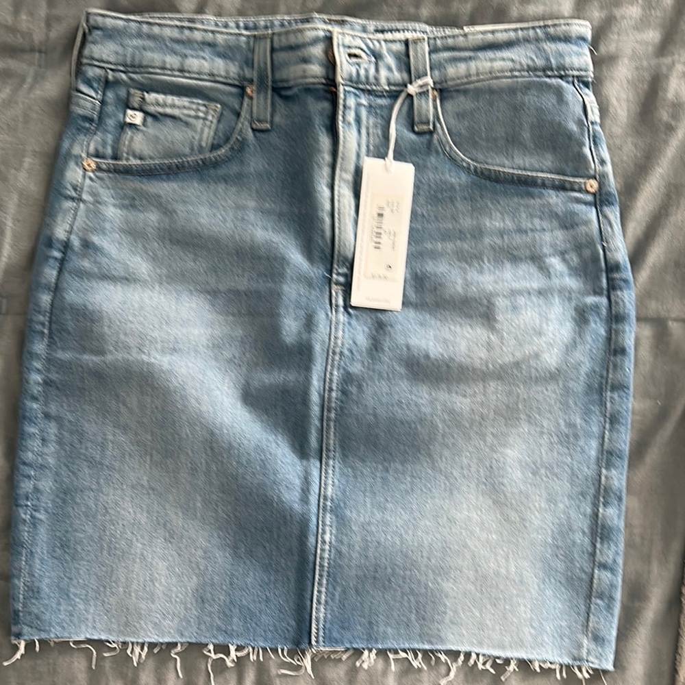 AG Adriano Goldschmied Light Blue Denim Skirt